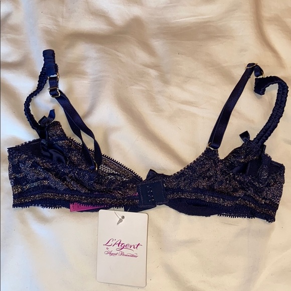NWT L'Agent by AP Siena Metallic Lace Demi Bra - Picture 7 of 12